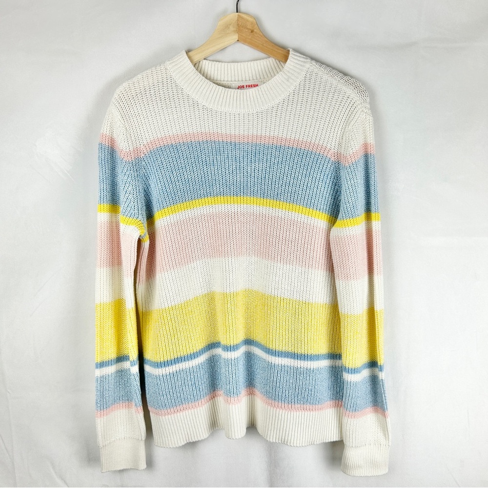 Joe Fresh Multicolor Striped Crew Neck Sweater
